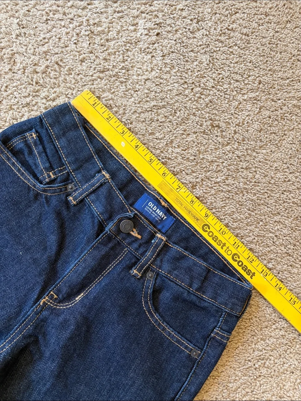 NWOT Old Navy Loose Boot-Cut Jeans Dark Rinse Adjustable Waist Boys size 10
